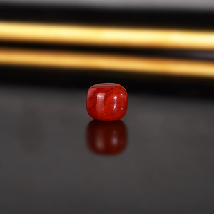 南红配珠隔珠 1492号 原矿天然牛血火焰红老型珠散珠 8.8x7.5mm