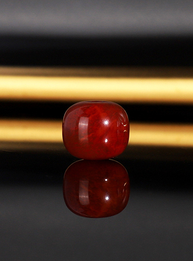 川料瓦西南红老型珠HL02 直径9.1x7.9mm 高货火焰纹满色满肉配珠