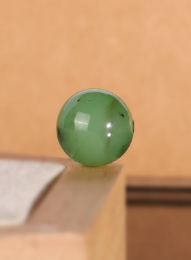 天然俄料碧玉散珠12.2mm 2376号 乌兰海苹果绿配珠隔珠 一物一图