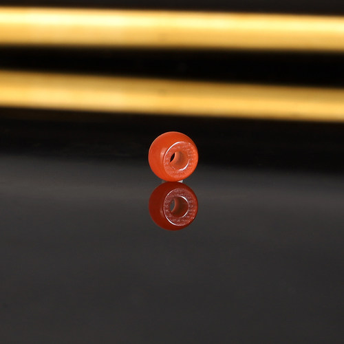 天然保山冰红南红散珠5x3.2mm 3312号 大孔珠 南红配珠隔珠
