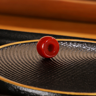 天然南红散珠GPD5 直径11.3mm 高货隔珠牛血红配珠单珠顶珠大孔