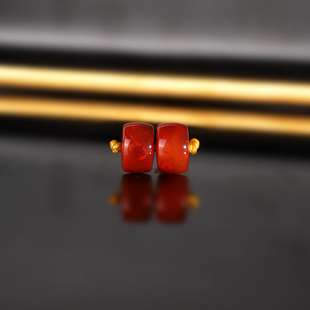 原矿天然瓦西南红直切散珠10x6.4mm ZGH8 火焰红南红配珠隔珠