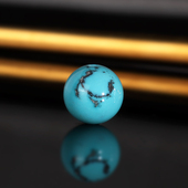 高瓷蓝铁线绿松配珠隔珠 原矿绿松石散珠11.4mm GLS36 一物一图