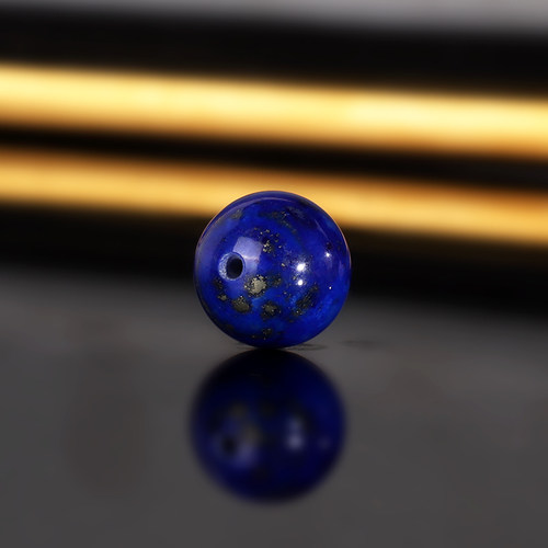 天然阿富汗青金石散珠 10.4mm 1402号 帝王蓝青金配珠隔珠