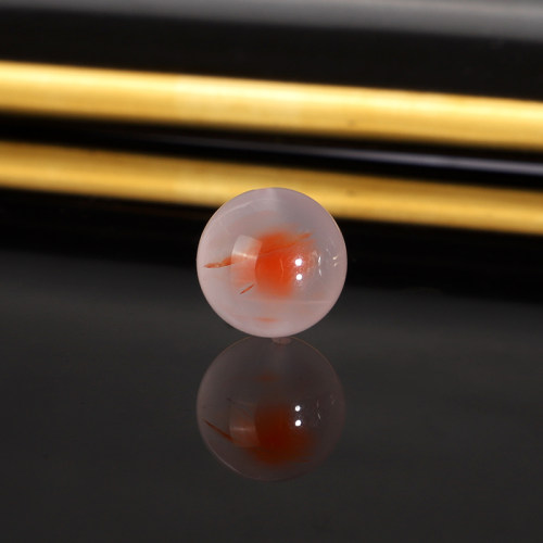 天然川料冰飘南红散珠12mm B140 冰种飘红配珠隔珠 一物一图