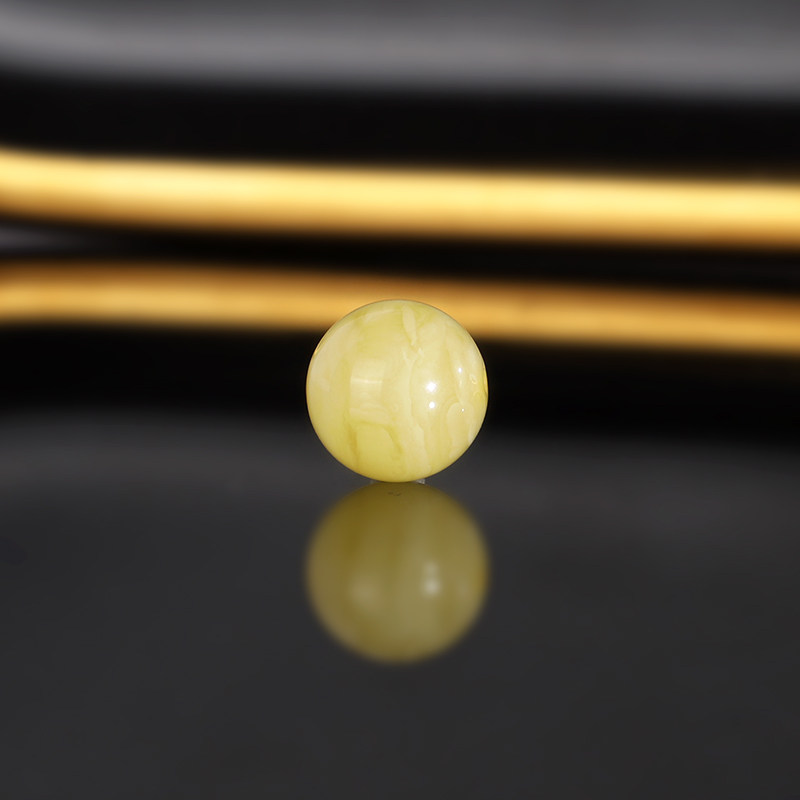 天然俄料蜜蜡散珠 直径10.4mm 2341号白花蜡密蜡配珠单珠隔珠对珠