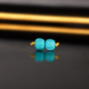 原矿天然高货绿松老型珠散珠 百香籽 高瓷蓝绿色 干净少铁线配珠