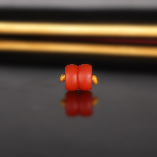 天然保山南红散珠隔珠 196号 直8x厚度4mm一对天花板配珠腰珠散珠