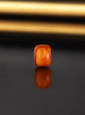 天然云端老蜡妖花老型珠 直径7x5.3mm 2107号 虎皮纹古董蜜蜡配珠