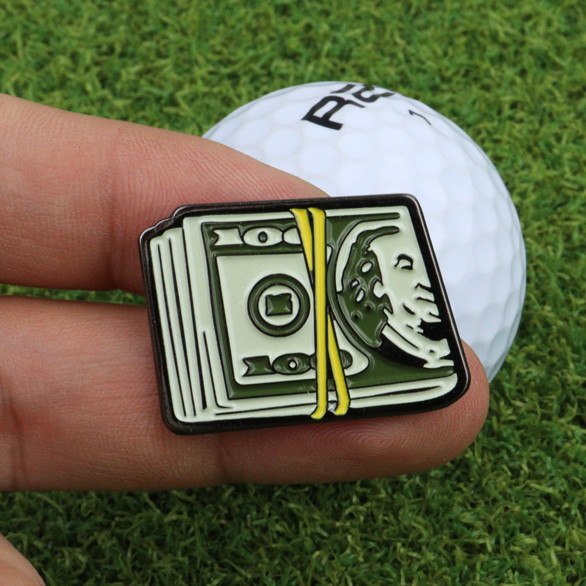 新款现货创意金属美元搪瓷球标马克marker球位标记高尔夫用品配件-封面