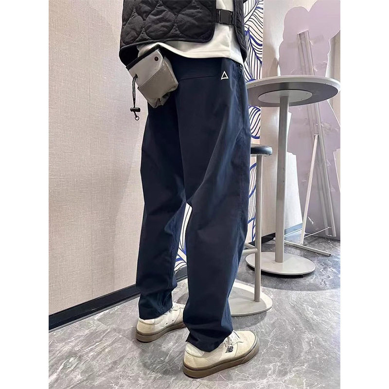 藏青色三角标裤子男早秋新款美式