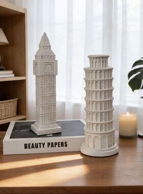 创意欧式建筑模型大本钟斜塔摆件
