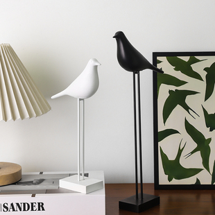 北欧小鸟树脂摆件动物创意简约客厅办公室样板间桌面家居软装饰品