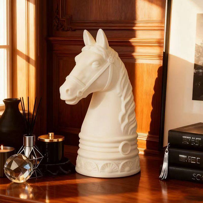 ins风小众白色马头摆件家居装饰高级感家居电视酒柜软装艺术摆设,家居饰品,装饰摆件,淘宝优惠券,粉丝福利购,淘宝优惠卷