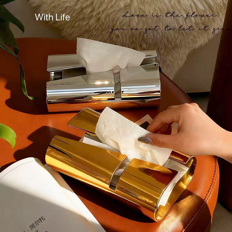 轻奢高档金属感纸巾盒银色曲形设计感抽纸盒气质百搭小众桌面装饰,家居饰品,装饰纸巾盒,淘宝优惠券,粉丝福利购,淘宝优惠卷