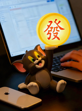 猫和老鼠汤姆猫发财小夜灯摆件