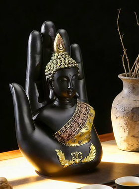 禅意掌心佛像茶室供奉摆件