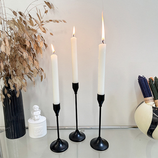 欧式复古做旧铁艺烛台摆件生日宴会婚礼餐桌浪漫烛光晚餐拍摄道具