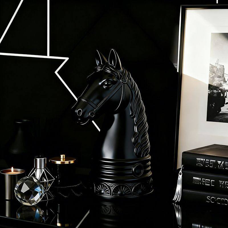 现代简约高级感酒柜装饰品马头摆件高档客厅电视餐边玻璃柜软装品,家居饰品,装饰摆件,淘宝优惠券,粉丝福利购,淘宝优惠卷