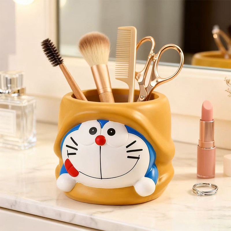 可爱哆啦A梦卡通化妆刷收纳创意桌面整理收纳桶化妆刷桶桌面收纳,收纳整理,化妆刷收纳盒/桶,淘宝优惠券,粉丝福利购,淘宝优惠卷