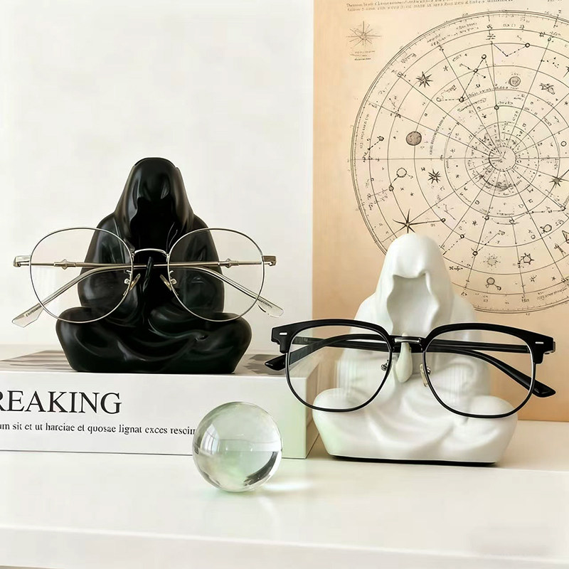 抽象无相佛眼镜支架桌面摆件办公室工位装饰品眼镜展示收纳架礼物