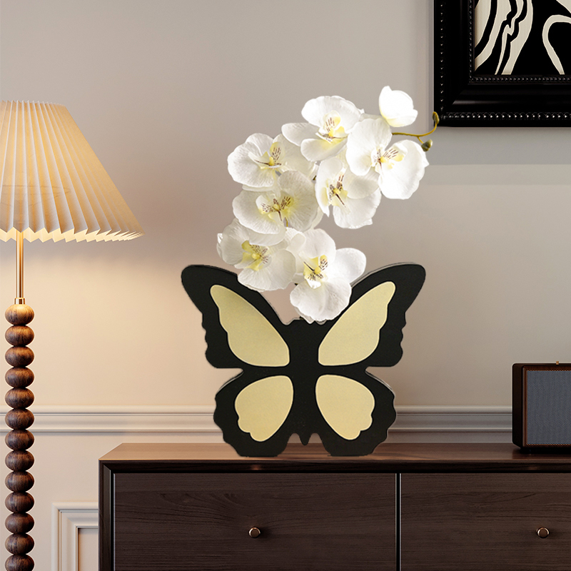高级感蝴蝶花瓶摆件客厅插花