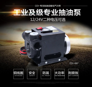 12V/24V直流柴油抽油泵550W大功率抽油泵静音抽油泵
