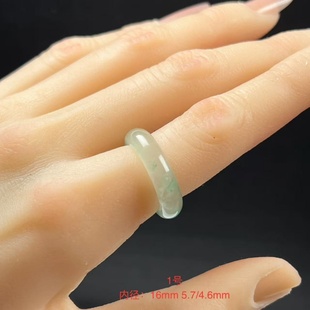 天然非洲翠玉石飘花指环素圈冰种男女款戒指新年礼物显年轻活力