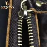 Оригинальная кожаная ключница с молнией, универсальная ретро сумка через плечо, вместительный и большой кошелек, картхолдер, из натуральной кожи