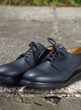 纯手工低帮邮差靴postman百搭男鞋英伦休闲工装固特异轻商务皮鞋