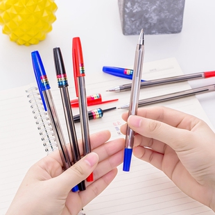 百通圆珠笔1.0子弹头开单笔老师批阅签字笔办公销售开单笔圆珠笔