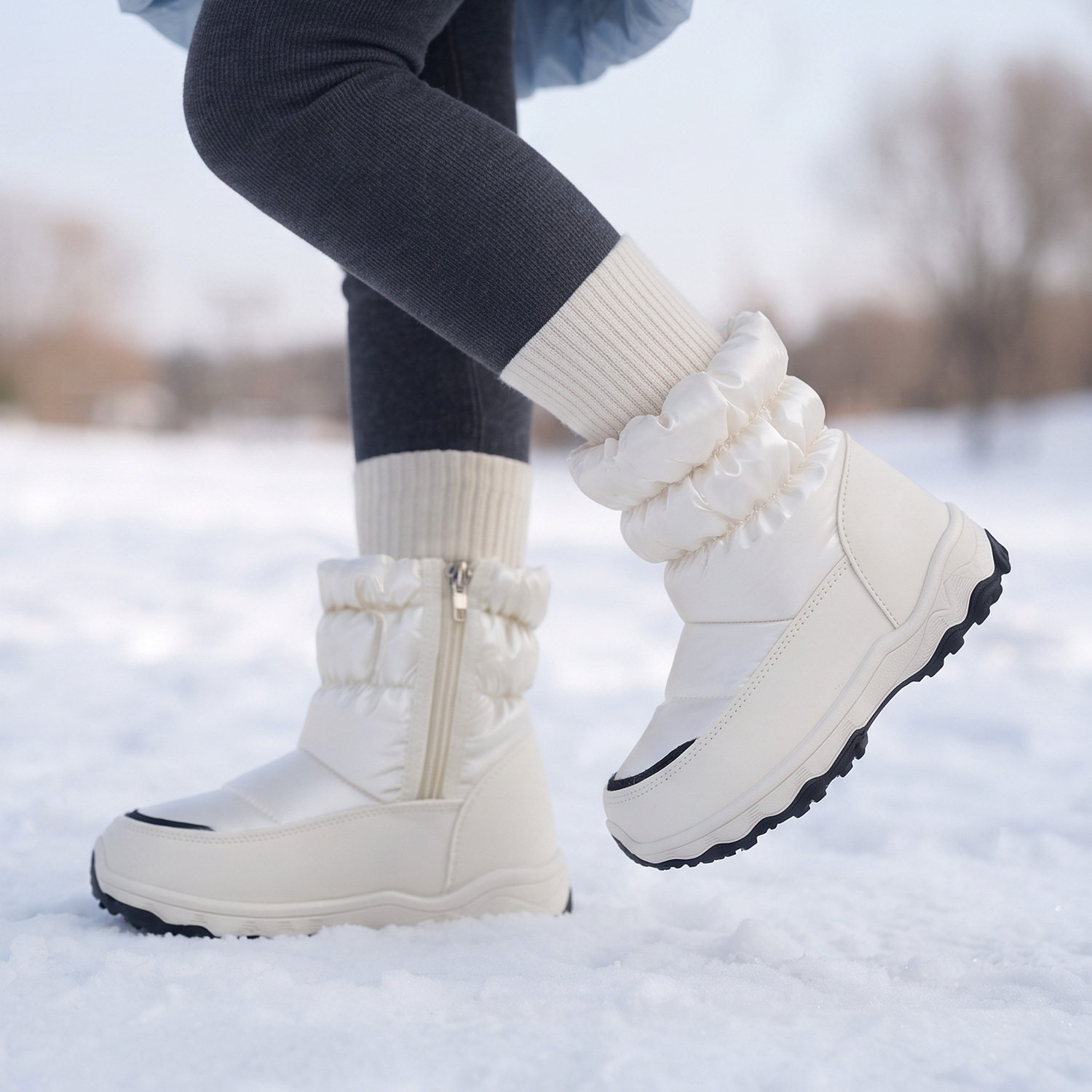 女童雪地靴防水防滑加厚保暖