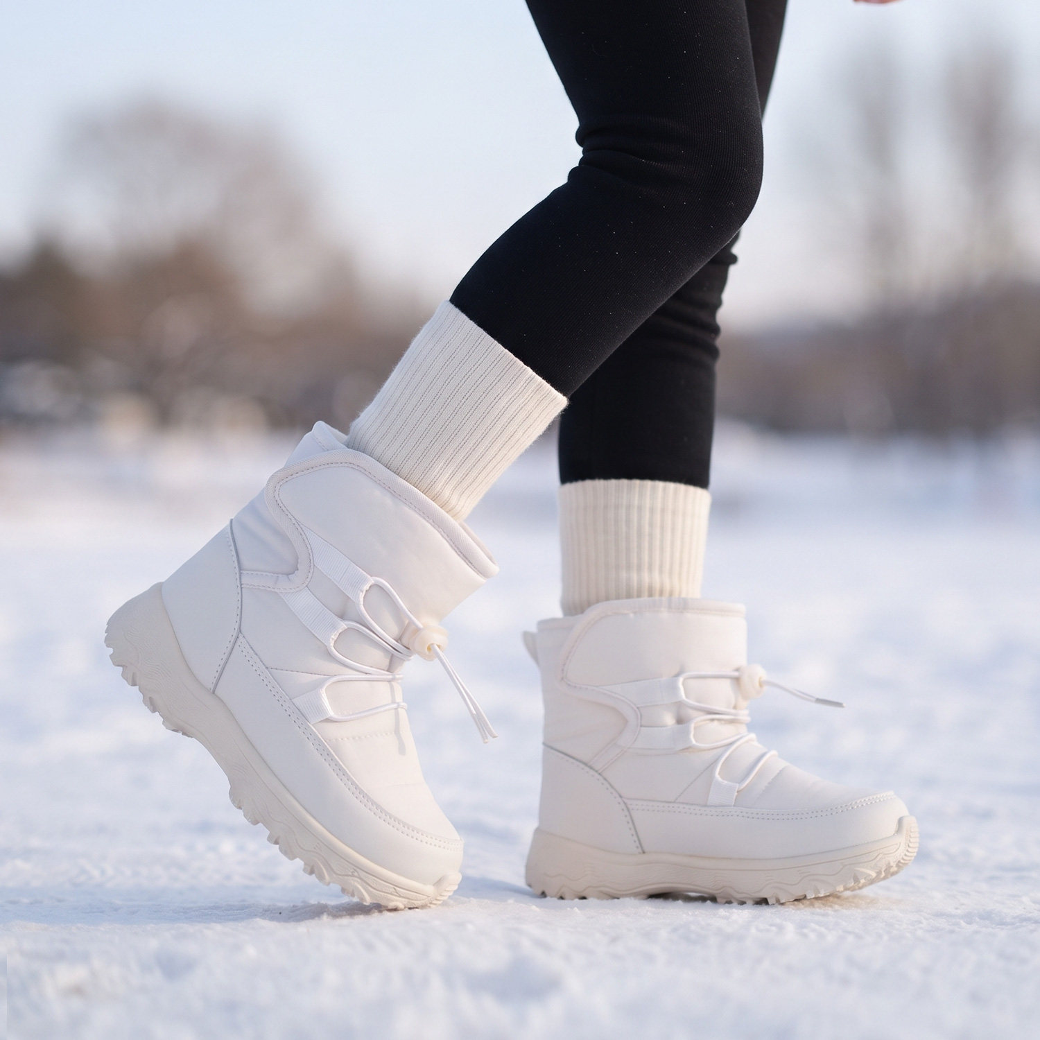 儿童加绒加厚防水防滑雪地靴