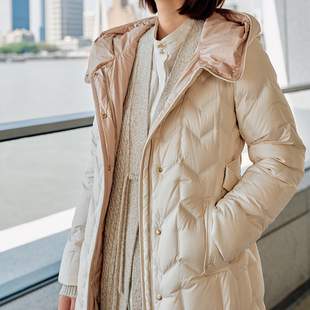 雅家专柜同款 2024冬季新款松花江白鹅绒长款羽绒服多色可选