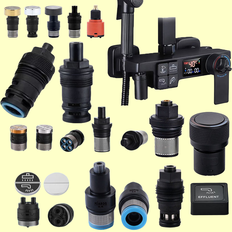 铜龙头铝淋浴花洒恒温混水阀冷热水开关按键盖子阀芯手柄维修配件