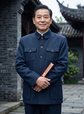 老人春秋季中山装男宽松外套