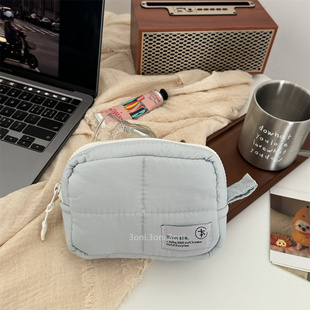 特别尼龙格奶蓝数据插头线微单小样姨妈巾收纳包 加厚小号收纳