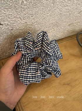 韩系复古小碎花大肠发圈森系