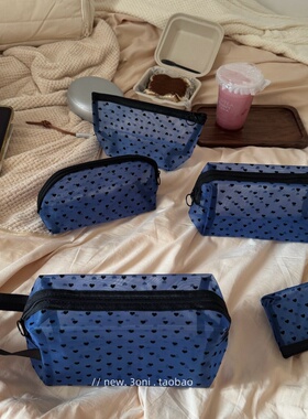 新品剧透！小众网纱植绒爱心多功能口红数据线收纳袋旅游化妆包！