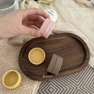 霜膏20ml分装盒4个装!纯色硅胶散粉盒~药盒旅游便携分装收纳瓶