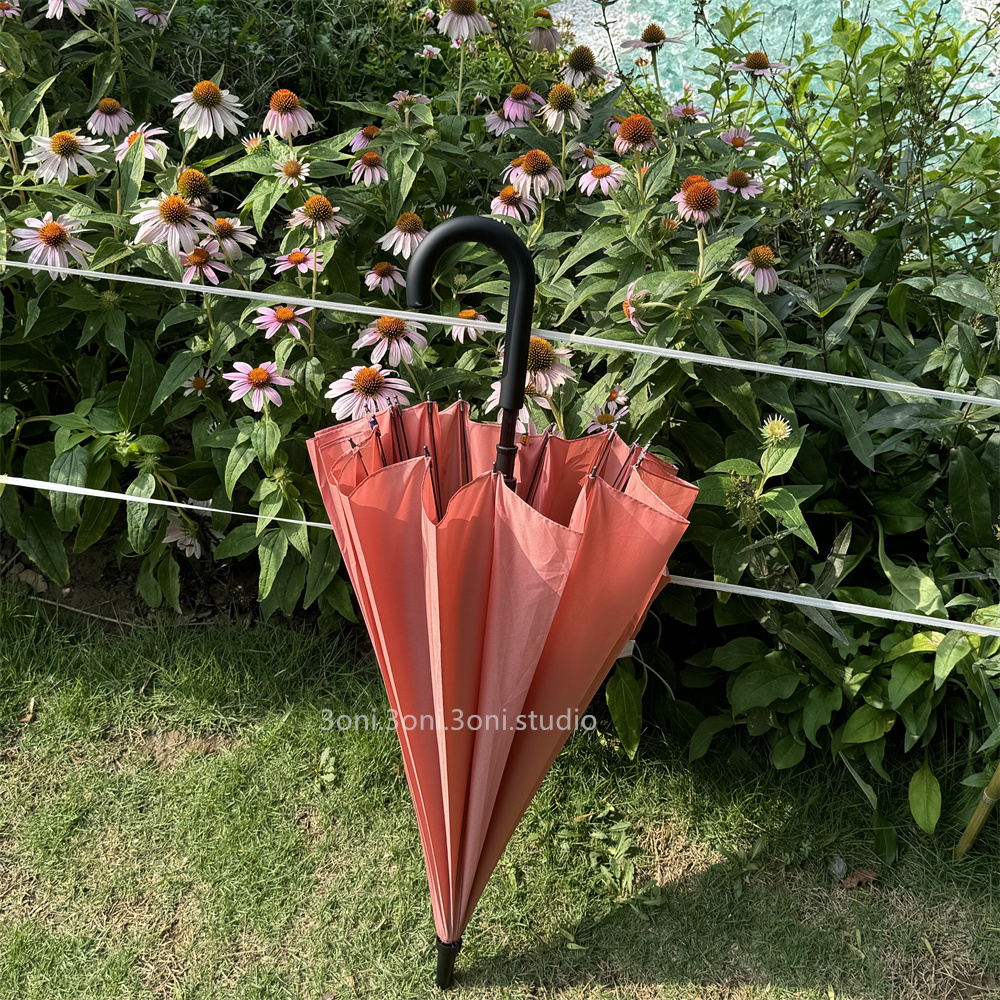 结实弯把长柄雨伞遮雨16骨