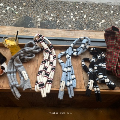 南方姑娘的小围脖～小细窄长款配搭好看的针织围巾！穿衣加分！