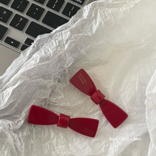 哇咔咔好看的复古红,质感高级蝴蝶结边夹,碎发夹好看百搭鸭嘴夹