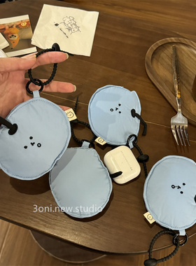 耳机收纳袋！防撞柔软耳机包苹果AirPods加厚包包可爱钥匙扣挂件