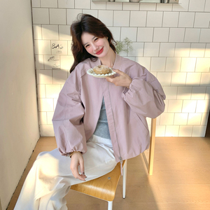 现货数据春季粉色洋气立领女式外套2B063-6179-P145-K248图片