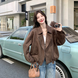 【新款数据】大货已出咖色麂皮绒外套2B063-568-P145-K238，女装短外套，浙宝005