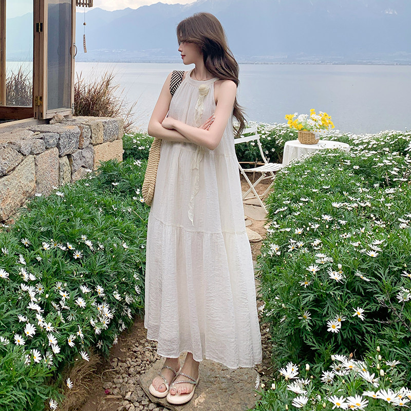 【现货到位】2026夏季新品挂脖连衣裙长裙005-651-P135-K198，女装连衣裙，浙宝005