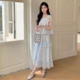 【现货】2026夏季新品无袖蕾丝花边两件套005-656-P165-K248，女装连衣裙，浙宝005