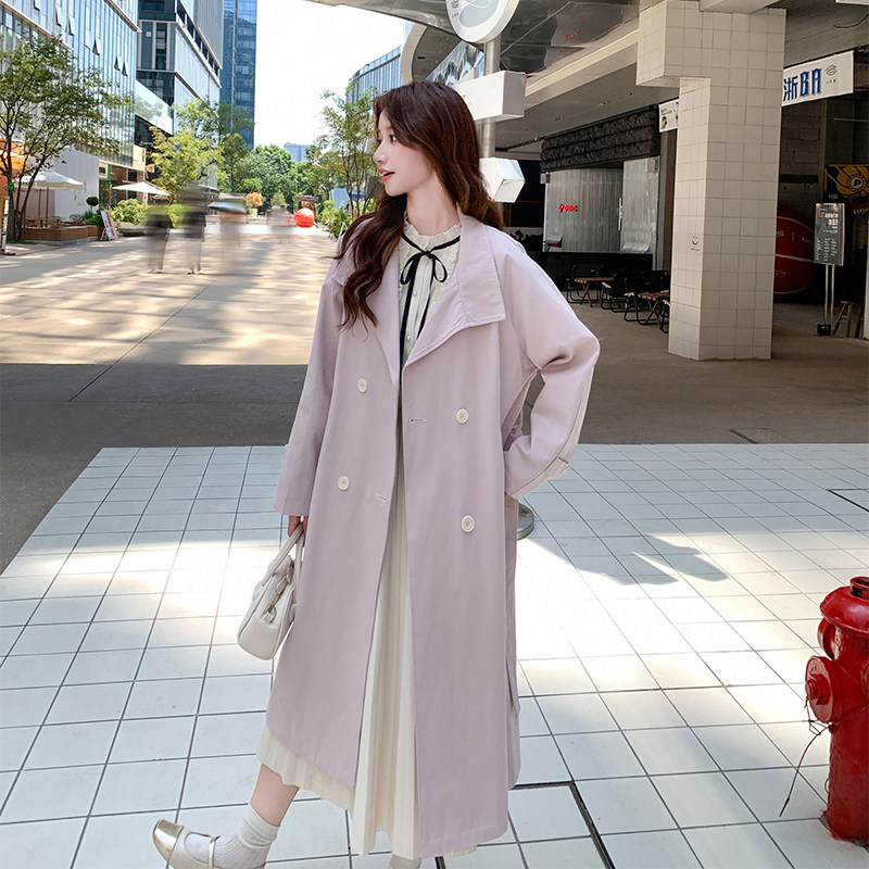 【大货已下】2025秋季新品粉色风衣外套大衣0056079-P165-K239,女装风衣,浙宝005