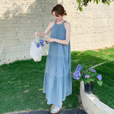 【现货】2026夏季新品蓝色薄牛仔挂脖连衣裙005-671-P125-K188，女装连衣裙，浙宝005